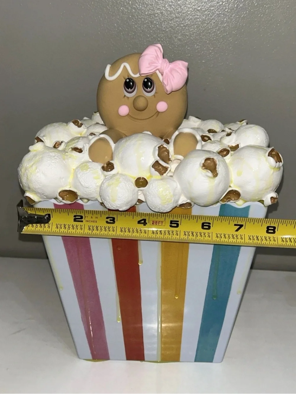 Fake Gingerbread Buttered Popcorn Display Handmade